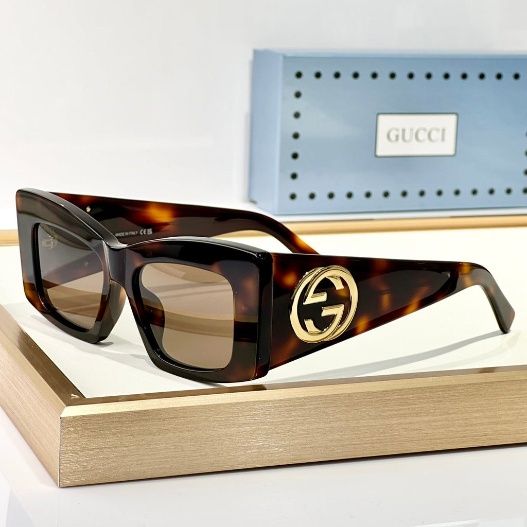 GUCCI RECTANGULAR FRAME SUNGLASSES GG1842S IN ACETATE