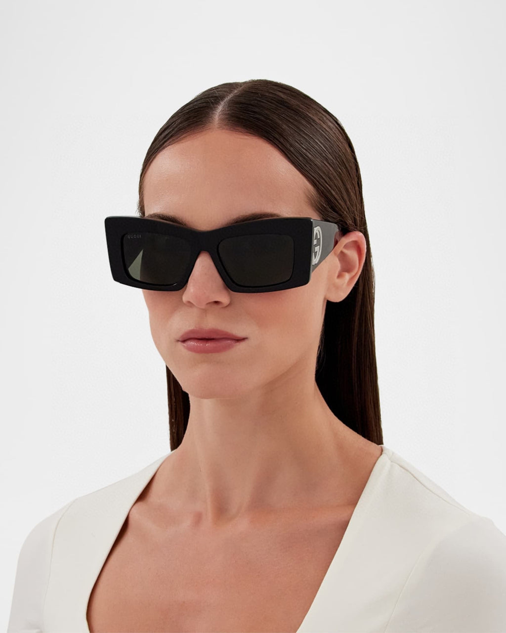 GUCCI RECTANGULAR FRAME SUNGLASSES GG1842S IN ACETATE