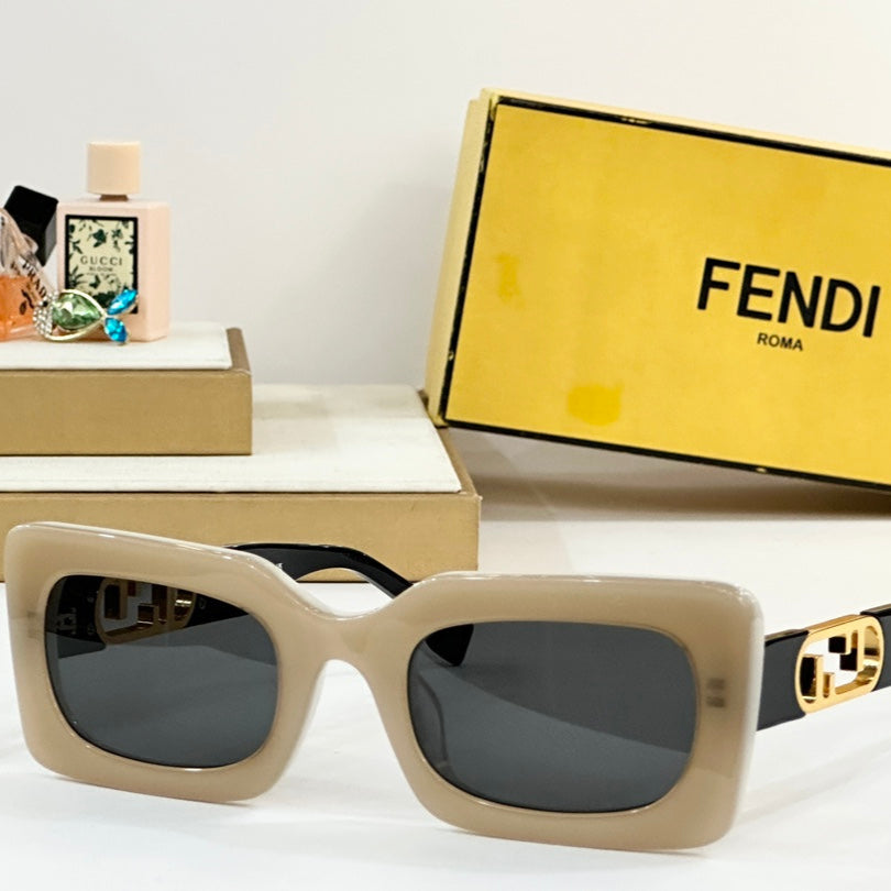 FENDI DIAGONAL RECTANGULAR FRAME SUNGLASSES FE40182 IN ACETATE