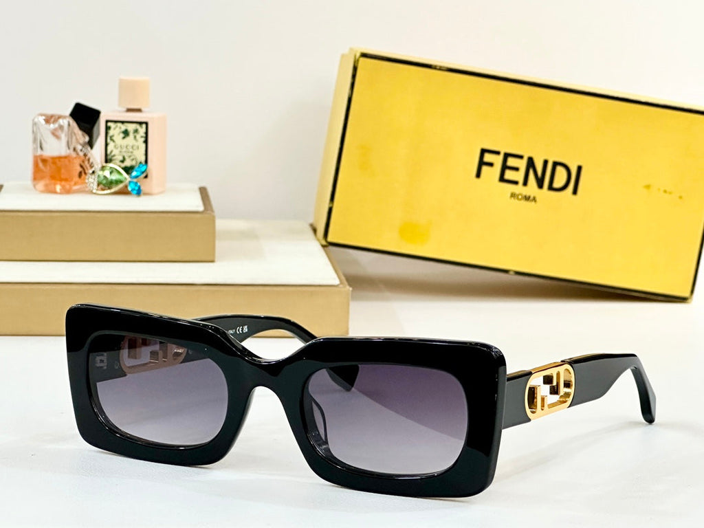 FENDI DIAGONAL RECTANGULAR FRAME SUNGLASSES FE40182 IN ACETATE