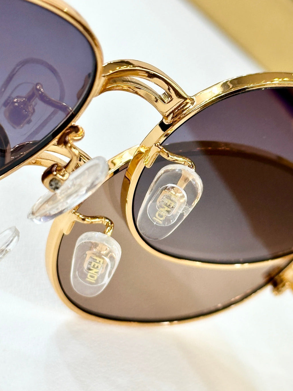 FENDI FIRST CRYSTAL CHUNKY OVAL FRAME SUNGLASSES 7078 IN METAL