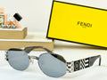 FENDI FIRST CRYSTAL CHUNKY OVAL FRAME SUNGLASSES 7078 IN METAL