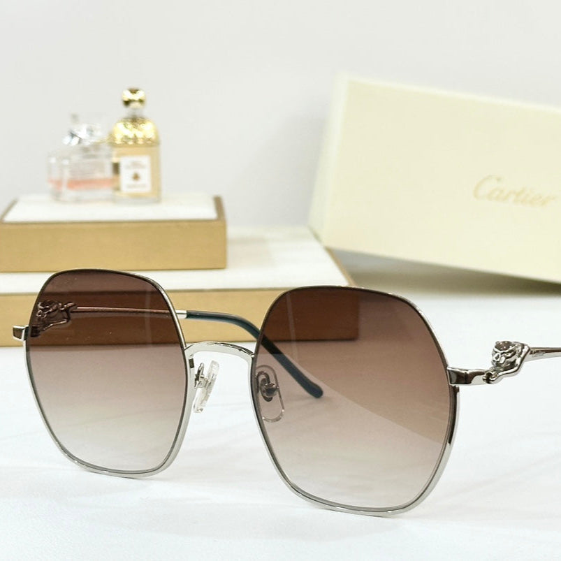 CARTIER PANTHÈRE ROUND FRAME SUNGLASSES CT0267 IN METAL