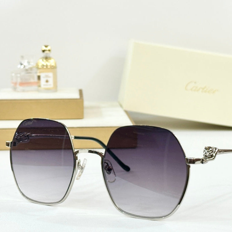 CARTIER PANTHÈRE ROUND FRAME SUNGLASSES CT0267 IN METAL