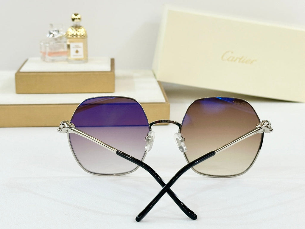 CARTIER PANTHÈRE ROUND FRAME SUNGLASSES CT0267 IN METAL