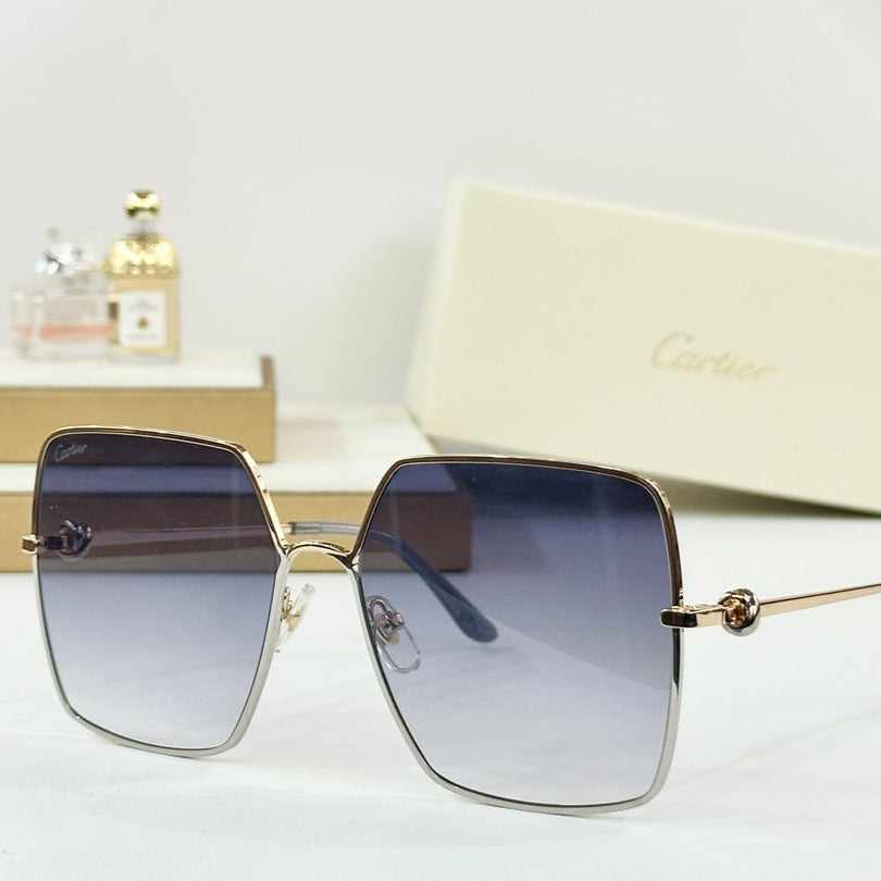 CARTIER OVERSIZED SQUARE FRAME SUNGLASSES CT0361 IN METAL