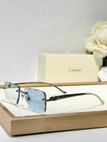 CARTIER PANTHÈRE PHOTOCHROMIC LENSES RIMLESS SQUARE FRAME SUNGLASSES 580911 IN METAL