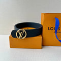 LOUIS VUITTON LV 25S BELT 40 MM IN BLACK CALFSKIN WITH GOLD HARDWARE 593263