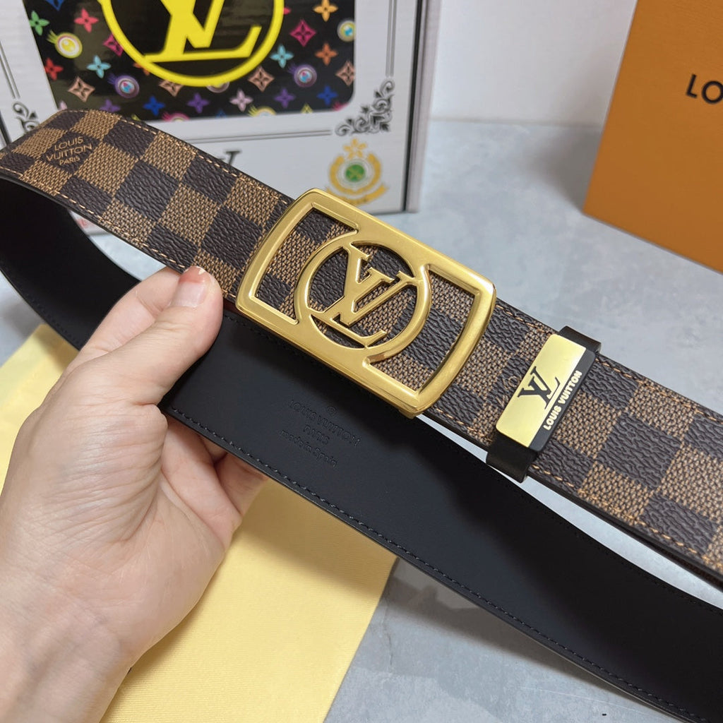 LOUIS VUITTON LV 25S BELT 38 MM IN BROWN CALFSKIN 593229