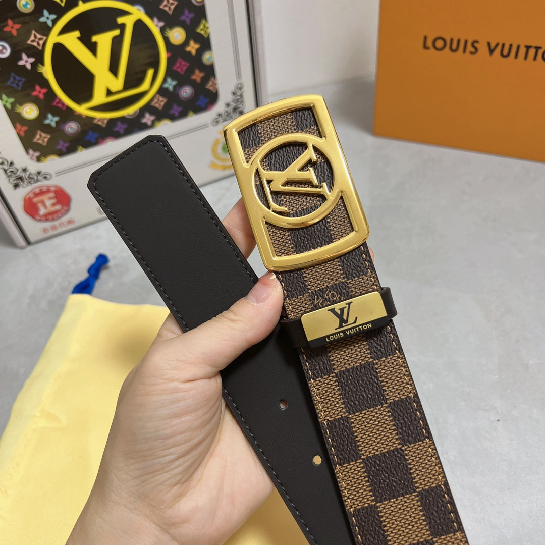 LOUIS VUITTON LV 25S BELT 38 MM IN BROWN CALFSKIN 593229