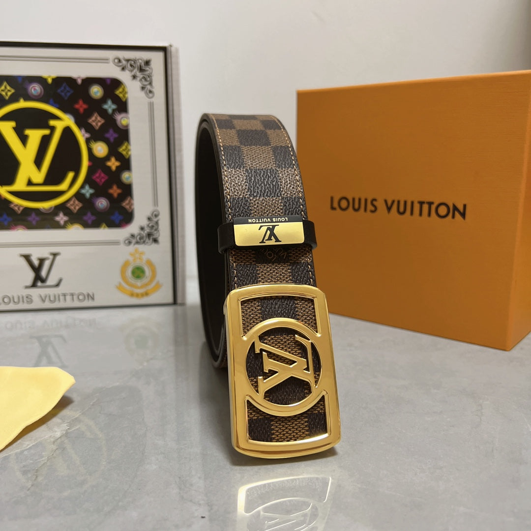 LOUIS VUITTON LV 25S BELT 38 MM IN BROWN CALFSKIN 593229