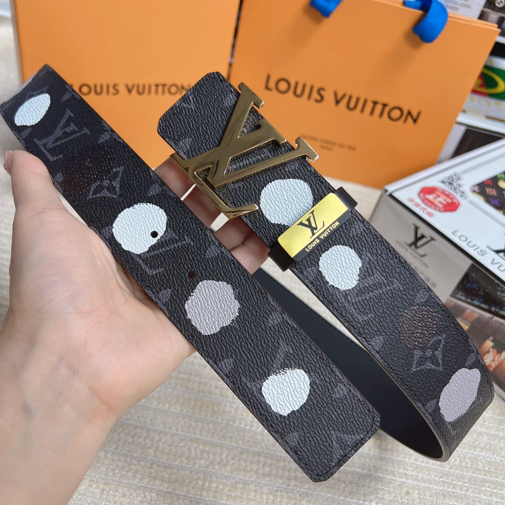 LOUIS VUITTON LV 25S BELT 38 MM IN DARK CHARCOAL GRAY CALFSKIN 593280
