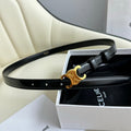 CELINE SMALL TRIOMPHE BELT 18 MM BLACK LEATHER GOLD HARDWARE