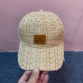 MONCLER BASEBALL CAP IN SAND YELLOW TWEED 437708