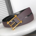 HERMES REVERSIBLE BLACK AND CHESTNUT BROWN LEATHER STRAP 32 MM GOLD HARDWARE