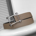 HERMES REVERSIBLE BLACK AND CAMEL BROWN LEATHER STRAP 32 MM SILVER HARDWARE
