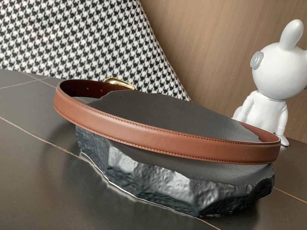 CELINE BELT 25MM MEDIUM WESTERN IN DARK BROWN CALFSKIN GOLD BUCKLE