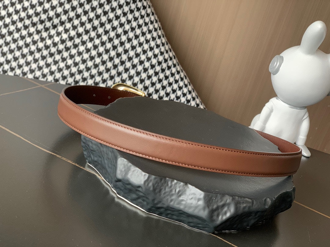 CELINE BELT 25MM MEDIUM WESTERN IN DARK BROWN CALFSKIN GOLD BUCKLE