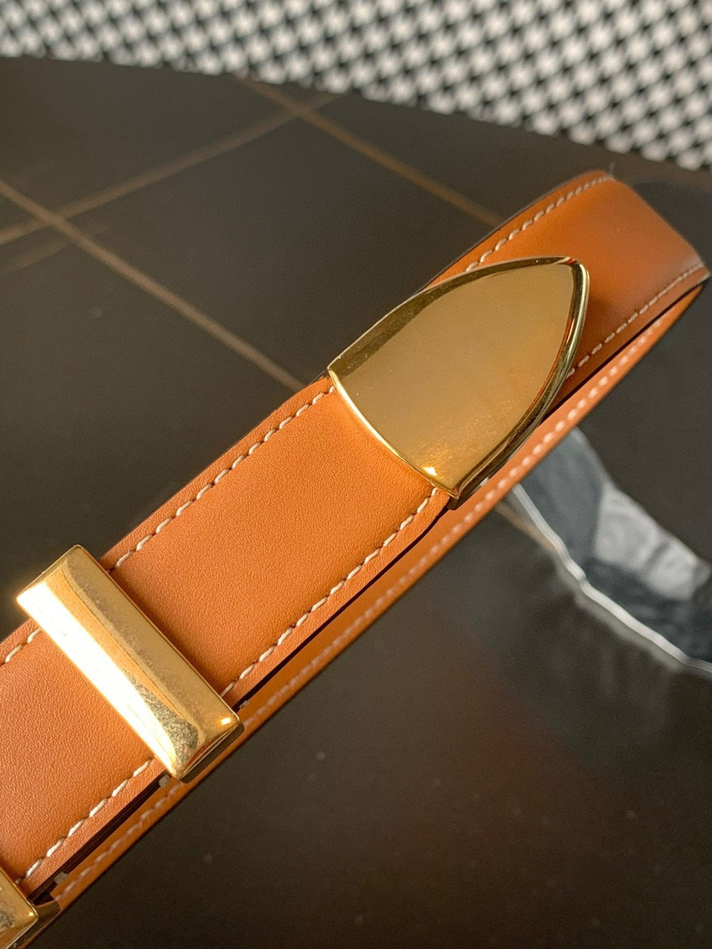 CELINE Medium Western Belt 25mm In Brown Calfskin Ghw