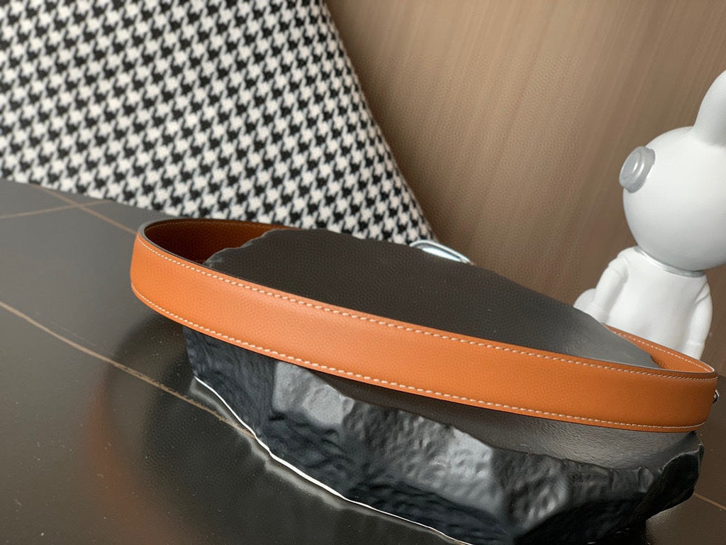 CELINE BELT 25MM MEDIUM WESTERN IN BROWN CALFSKIN SILVER BUCKLE