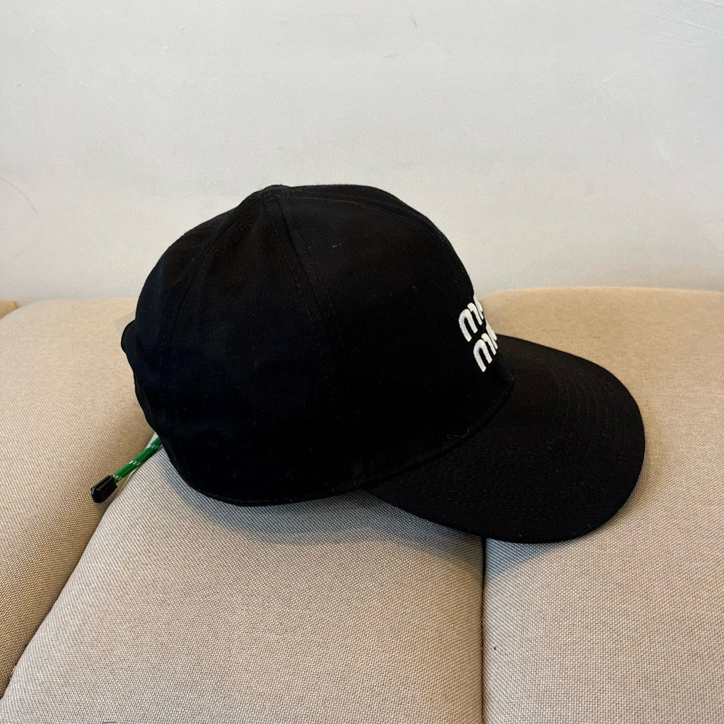 MIU MIU MM BASEBALL CAP IN BLACK KHAKI FABRIC STYLE 7
