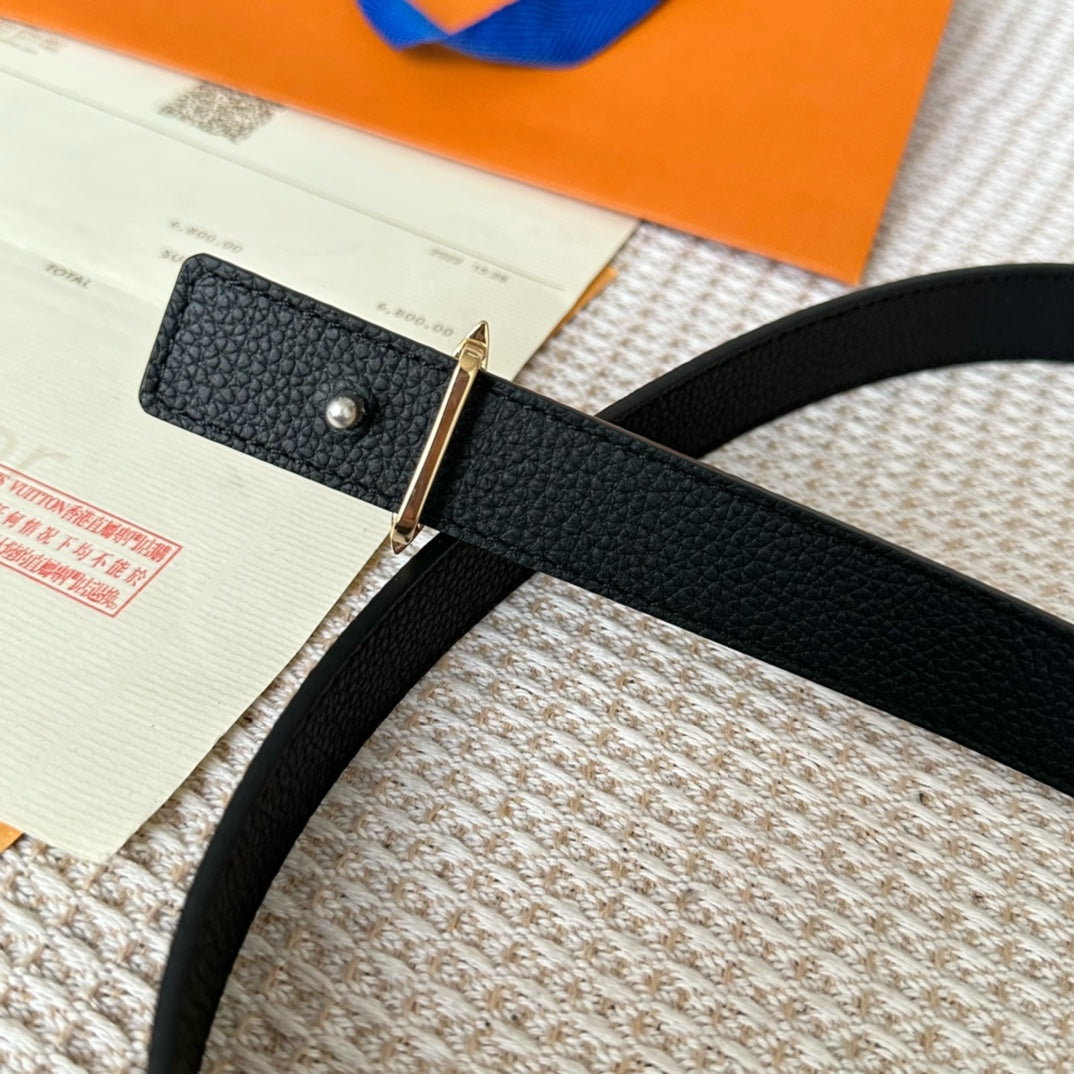 LOUIS VUITTON LV FLOWERGRAM 25 MM REVERSIBLE BELT IN BROWN DAMIER CALFSKIN GOLD MIX SILVER HARDWARE
