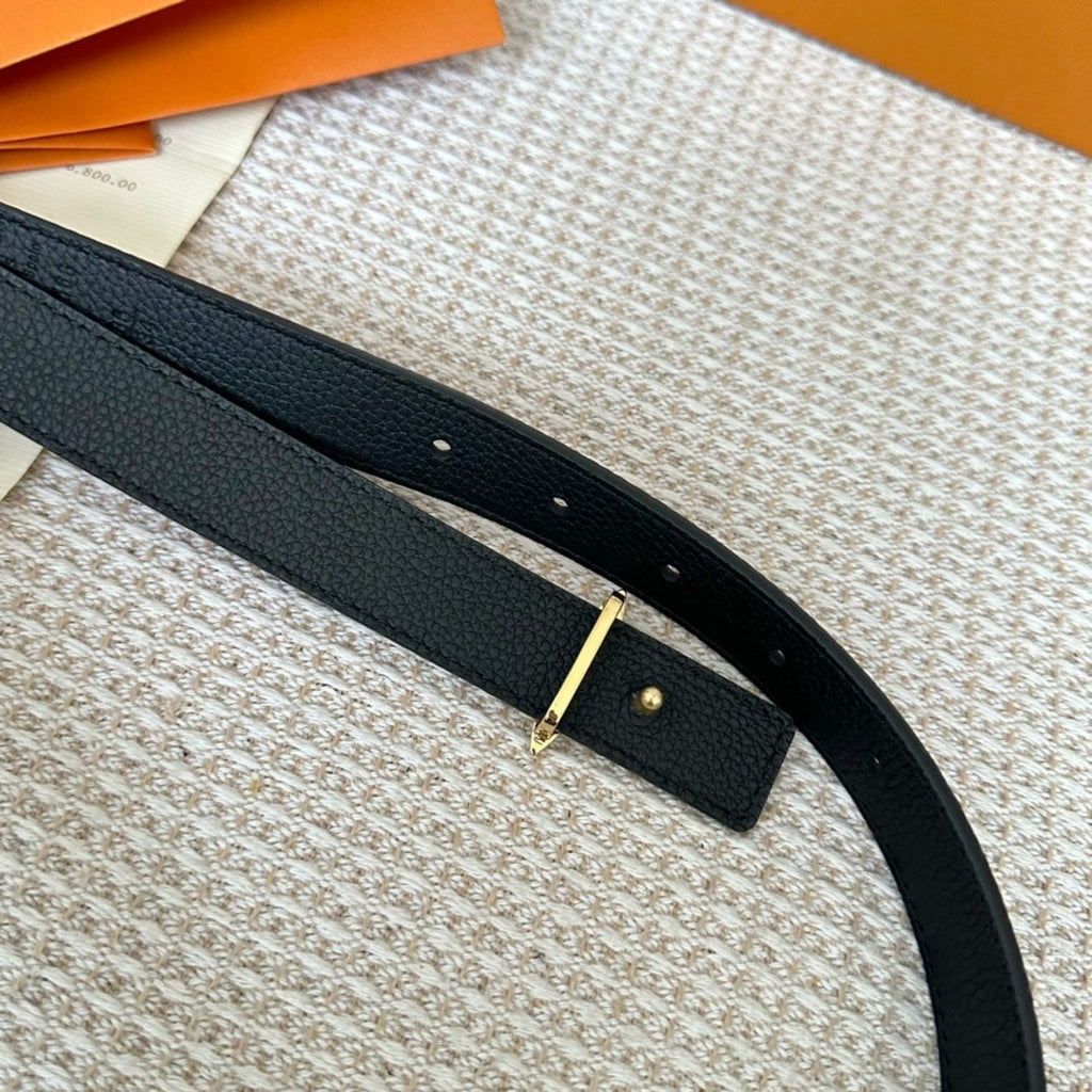 LOUIS VUITTON LV FLOWERGRAM 25 MM REVERSIBLE BELT IN BROWN DAMIER CALFSKIN GOLD HARDWARE
