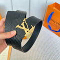 LOUIS VUITTON LV 25S BELT 40 MM IN BLACK CALFSKIN 593225