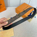 LOUIS VUITTON Pretty LV 30mm Reversible Belt Black Gold Buckle Black Brown Leather