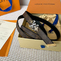 LOUIS VUITTON LV GRAM 20 MM REVERSIBLE BELT BROWN MONOGRAM CALFSKIN SILVER HARDWARE