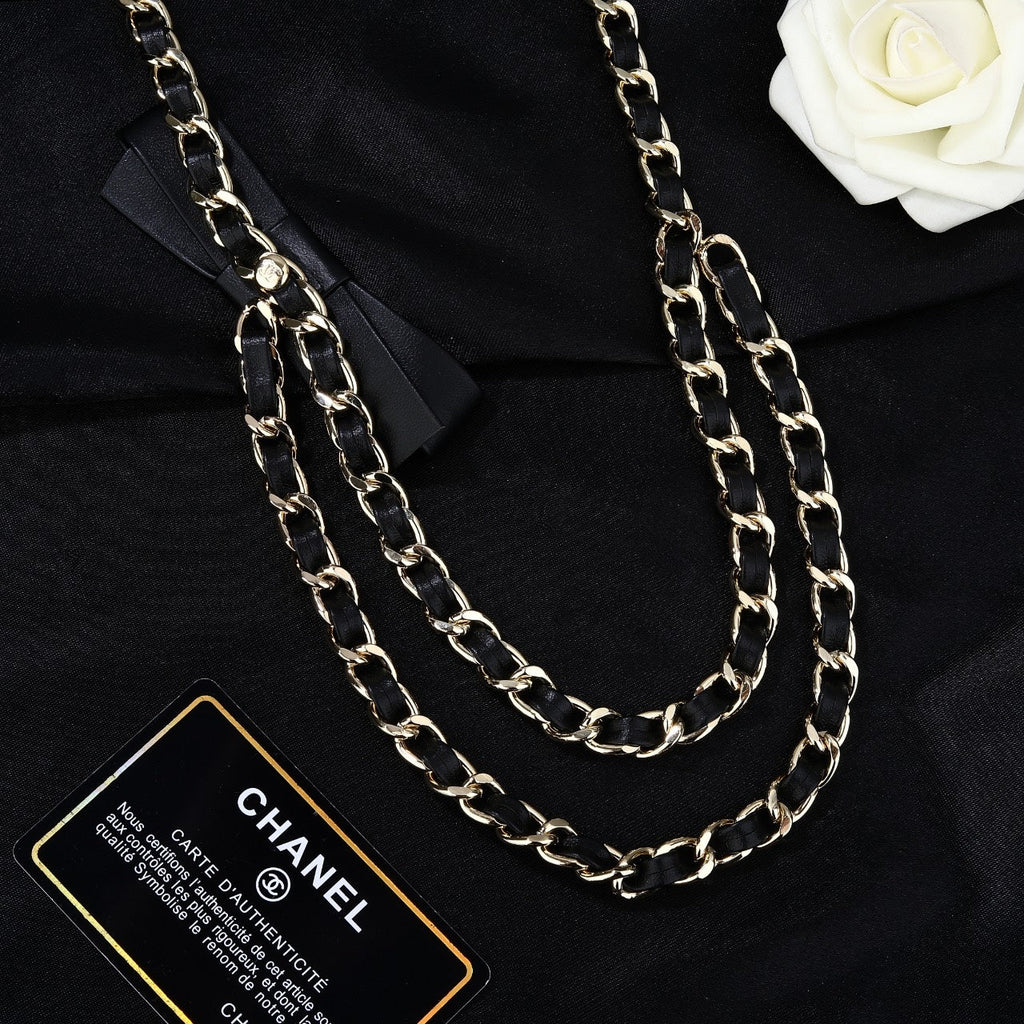 CHANEL 25S CHAIN BELT IN BLACK CALFSKIN 610547