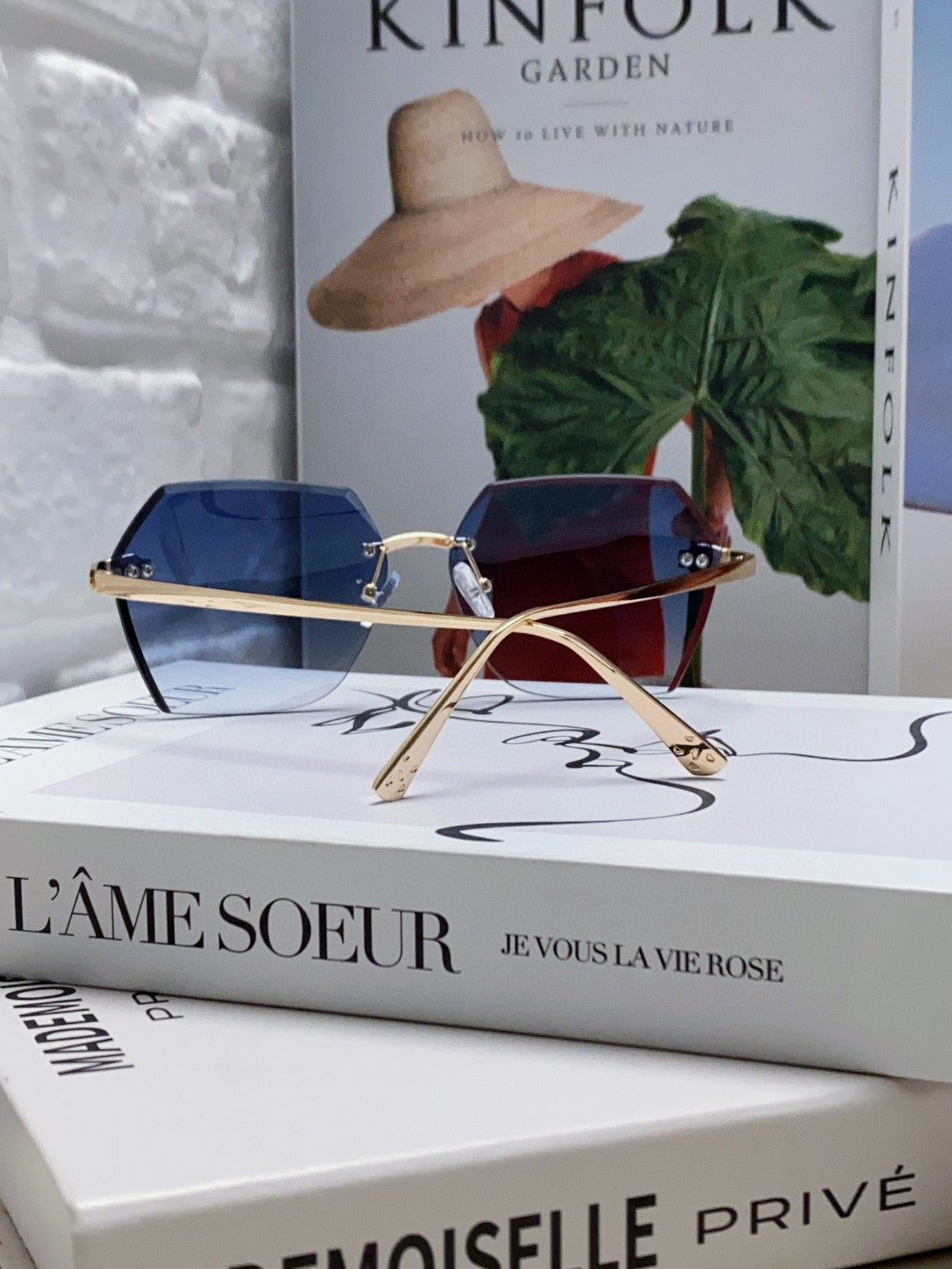 CARTIER PANTHÈRE RIMLESS GEOMETRIC FRAME SUNGLASSES 562061 IN METAL