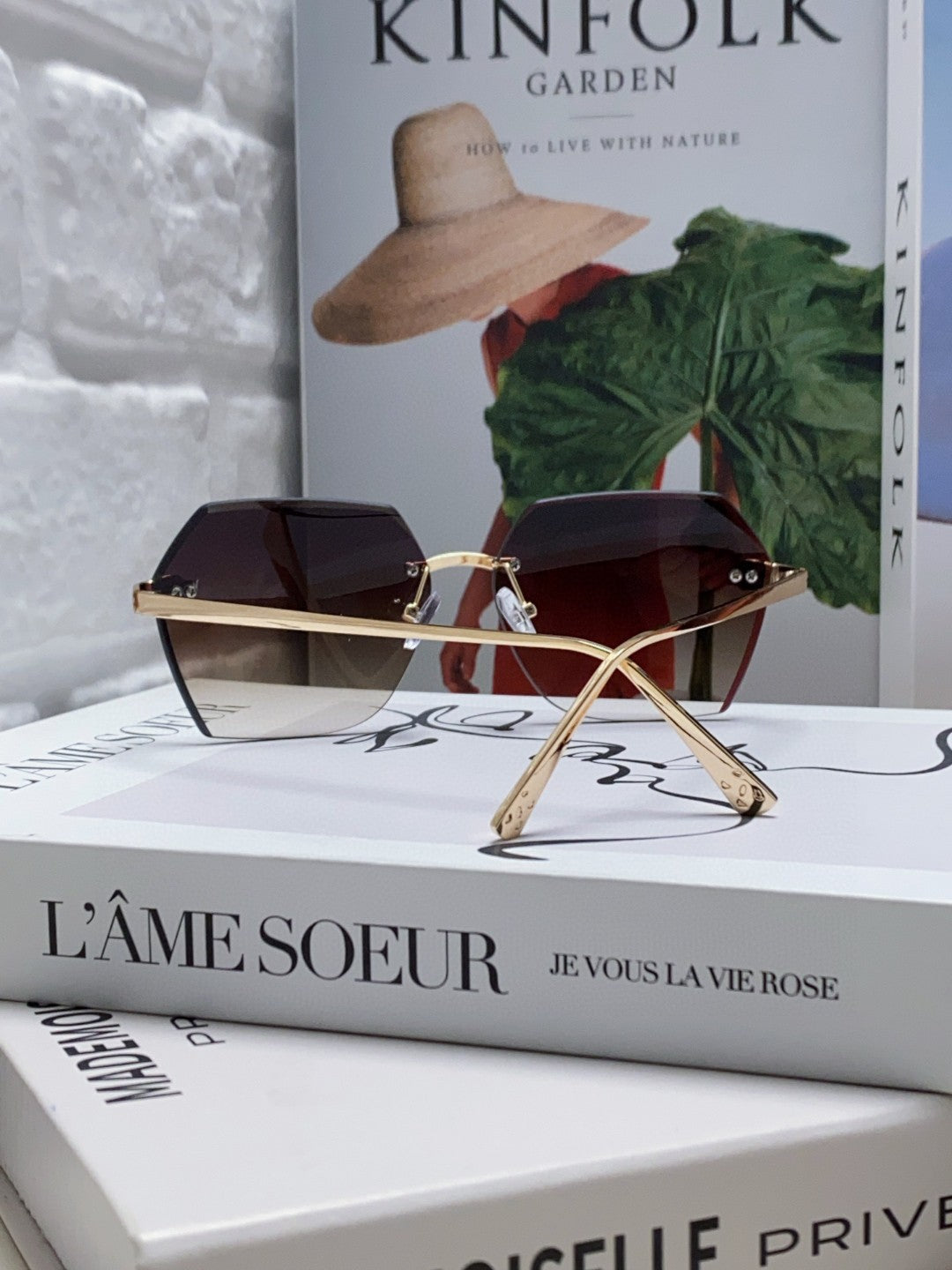 CARTIER PANTHÈRE RIMLESS GEOMETRIC FRAME SUNGLASSES 562061 IN METAL