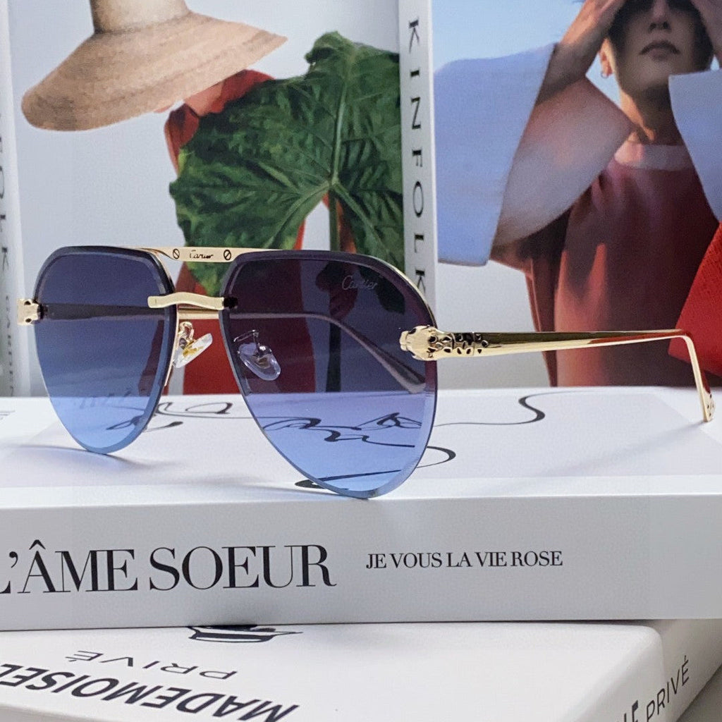 CARTIER PANTHÈRE AVIATOR FRAME SUNGLASSES 562065 IN METAL