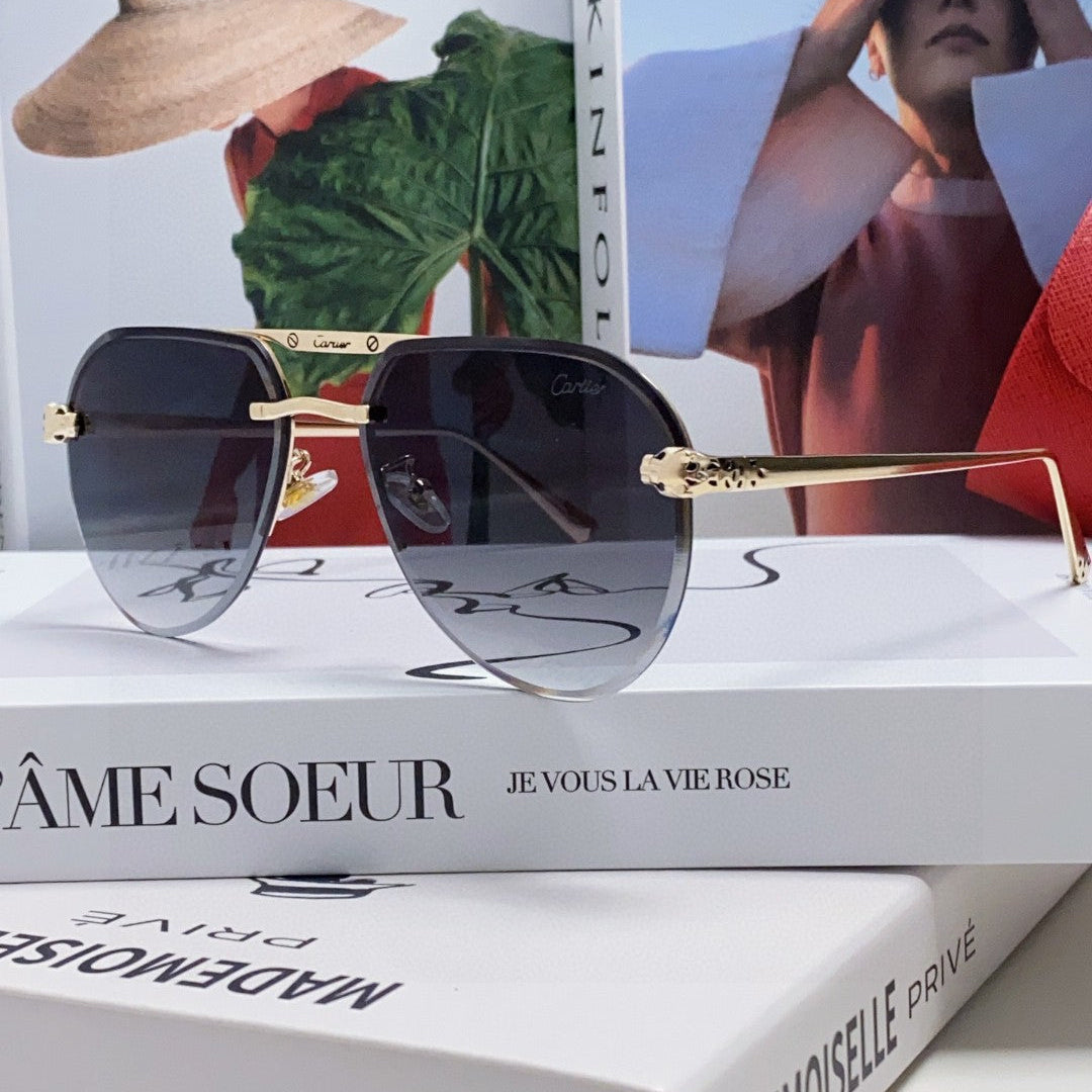 CARTIER PANTHÈRE AVIATOR FRAME SUNGLASSES 562065 IN METAL