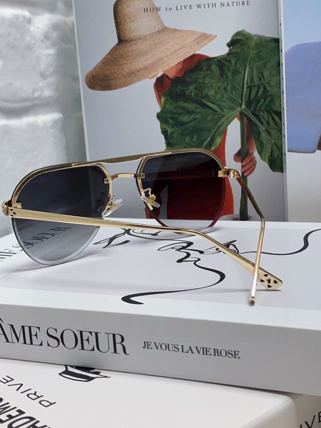 CARTIER PANTHÈRE AVIATOR FRAME SUNGLASSES 562065 IN METAL