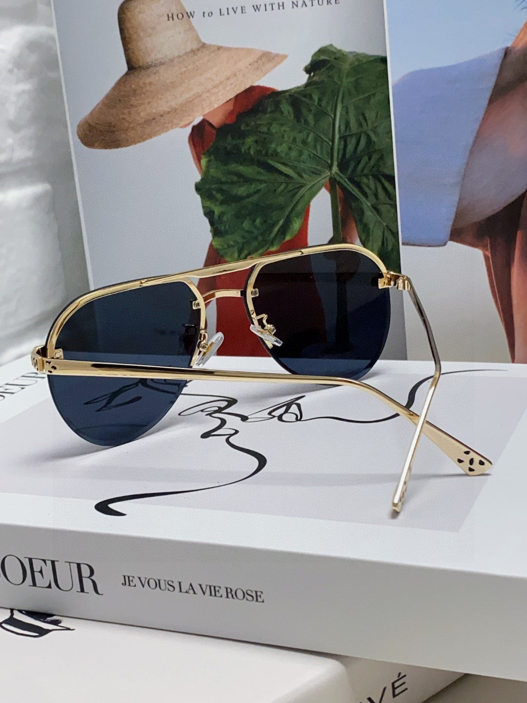 CARTIER PANTHÈRE AVIATOR FRAME SUNGLASSES 562065 IN METAL