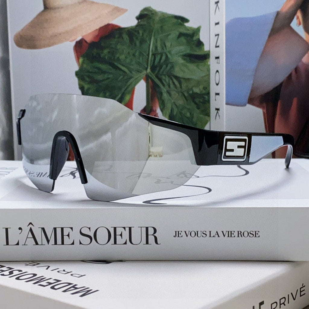 FENDI FF SQUARED VISOR FRAME SUNGLASSES 557144 IN ACETATE