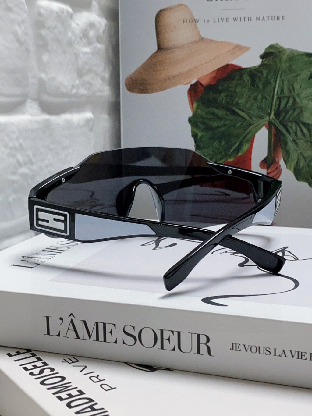 FENDI FF SQUARED VISOR FRAME SUNGLASSES 557144 IN ACETATE