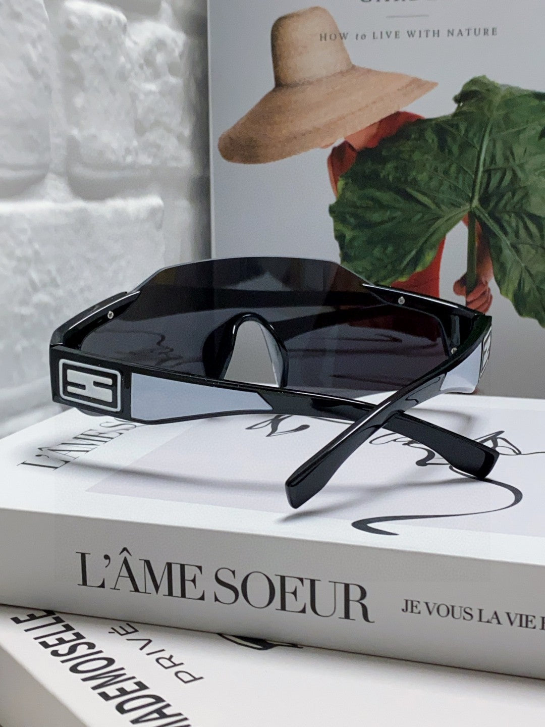 FENDI FF SQUARED VISOR FRAME SUNGLASSES 557144 IN ACETATE