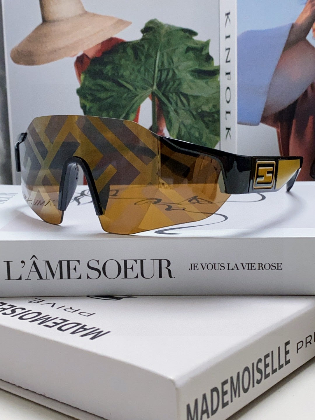 FENDI FF SQUARED VISOR FRAME SUNGLASSES 557144 IN ACETATE