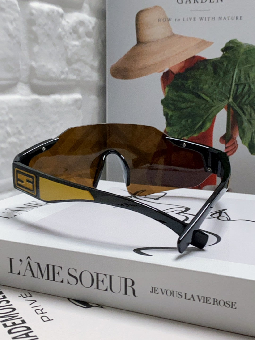 FENDI FF SQUARED VISOR FRAME SUNGLASSES 557144 IN ACETATE