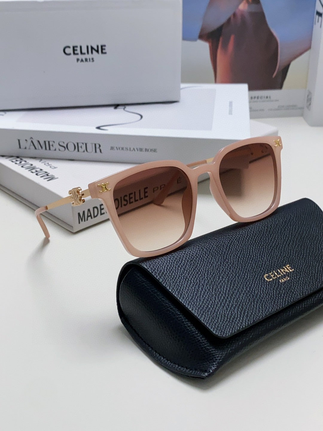CELINE TRIOMPHE SUNGLASSES 497815 IN PINK CLEAR METAL