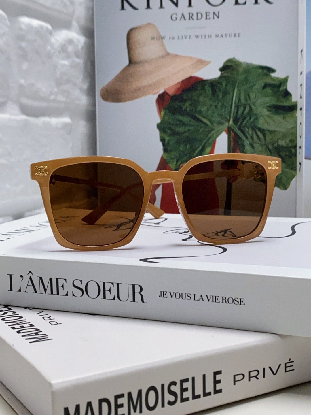 CELINE TRIOMPHE SUNGLASSES 497816 IN NUDE METAL