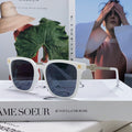 CELINE TRIOMPHE SUNGLASSES 497817 IN WHITE METAL BLACK LENSES