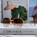 CELINE TRIOMPHE SUNGLASSES 497822 IN GOLD METAL BROWN SMOKE LENSES