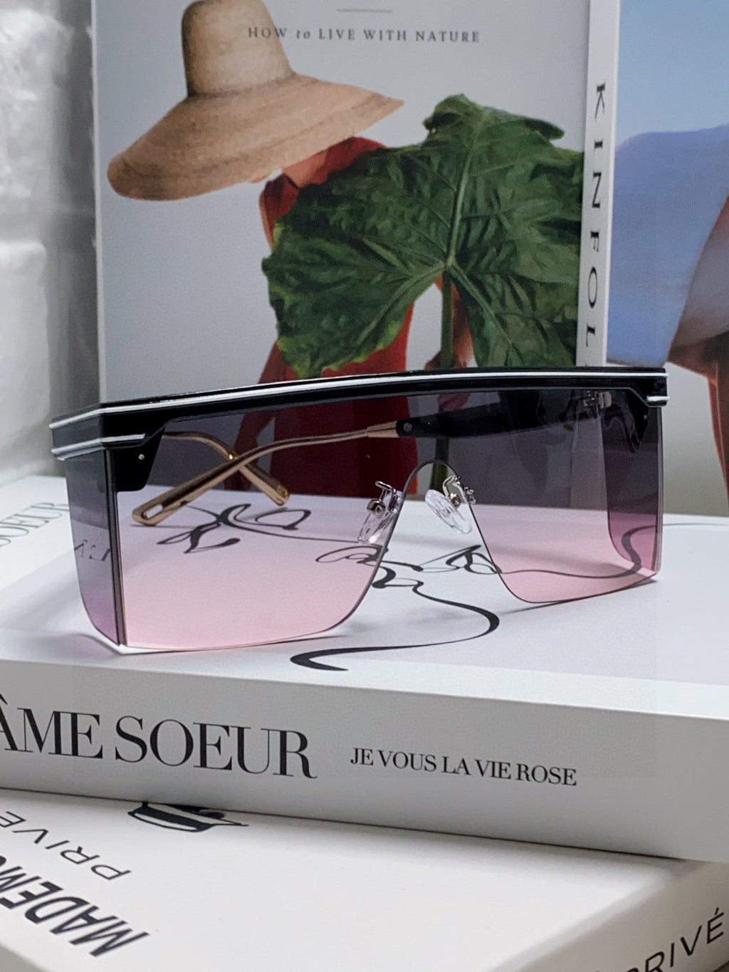 DIOR SUNGLASSES CLUB M1U 566688 IN BLACK ACETATE PINK SMOKE LENSES