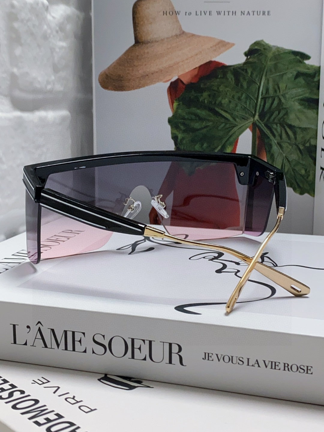 DIOR SUNGLASSES CLUB M1U 566688 IN BLACK ACETATE PINK SMOKE LENSES