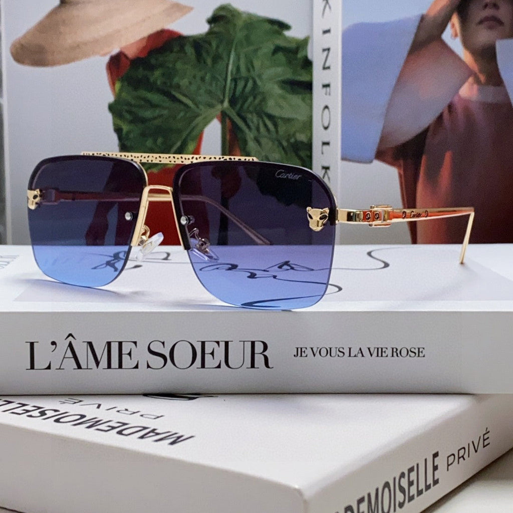 CARTIER PANTHÈRE SQUARE FRAME SUNGLASSES 543534 IN METAL