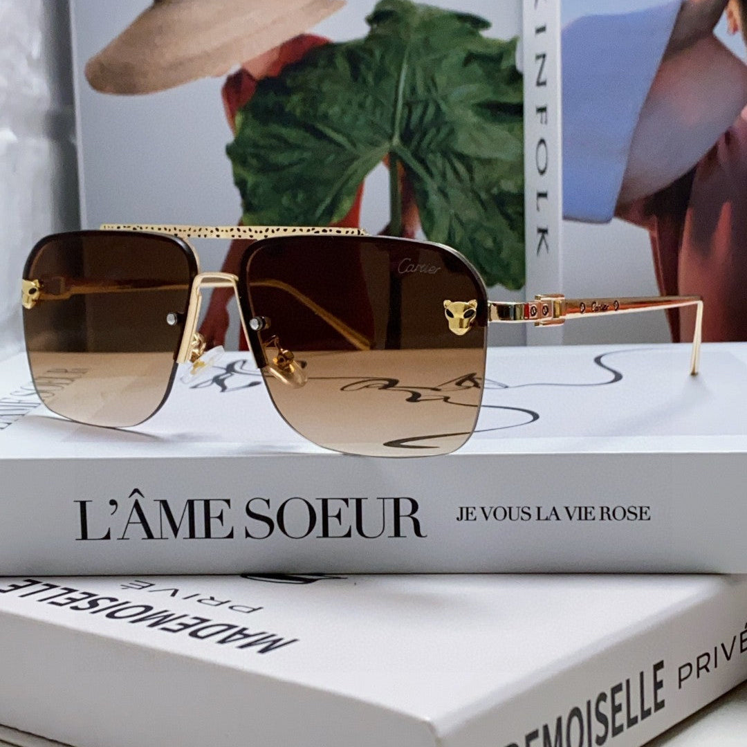 CARTIER PANTHÈRE SQUARE FRAME SUNGLASSES 543534 IN METAL